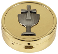 Porta Viatico Relicario- Pixide Eucaristica con Caliz- Pyx with Embossed Chalice